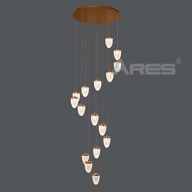 AD2900 Crystal Wave Acrylic Pendant Light for Palace-Style Living Room