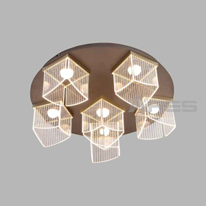 Custom Gold Luxury Acrylic LED Ceiling Chandelier Stainless Steel Frame High Brightness Anti-Glare 5-Year Warranty Multi-Color A2906-60