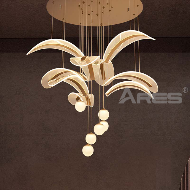 Minimalist Curved Wave Pendant Lamp for Master Bedroom AD2303-2
