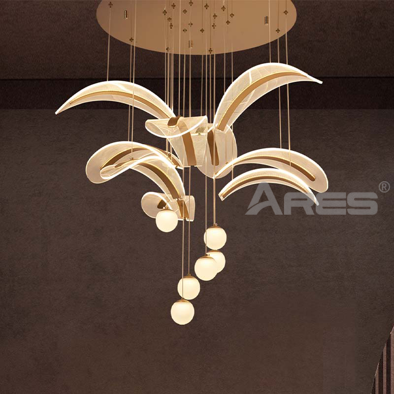 Minimalist Curved Wave Pendant Lamp for Master Bedroom AD2303-2
