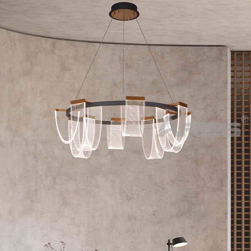Minimalist Round Suspension Light for Hotel Suite Bedroom AD2306-2