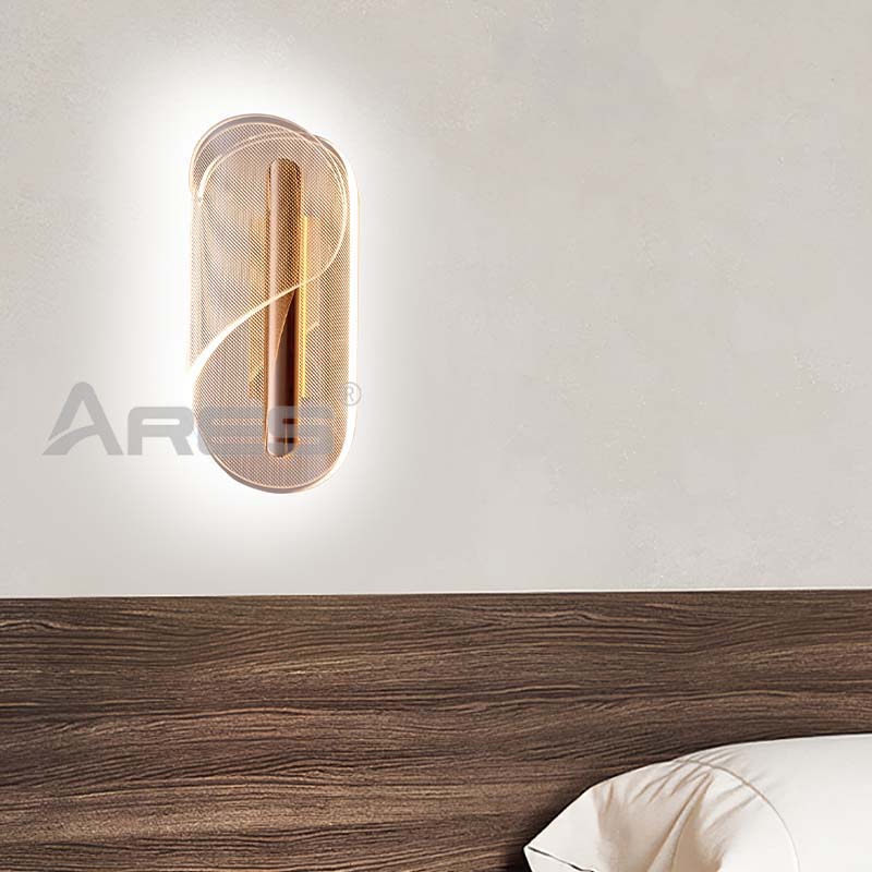 B051 Light Luxury Bedroom Headboard Gold Wall Light Transparent Dot Acrylic Knob Master Bedroom Modern Superior Sense Wall Light