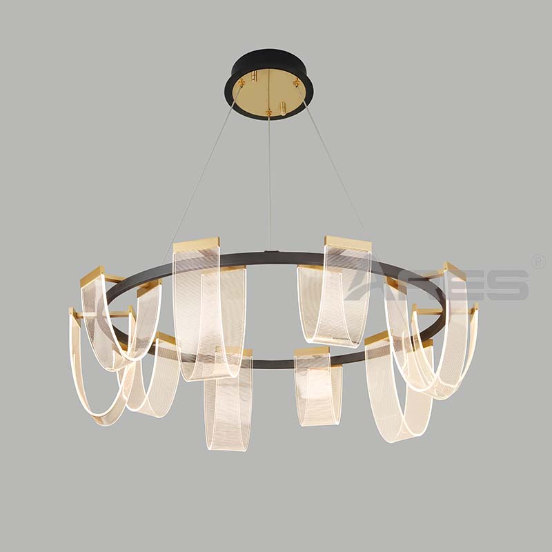 Minimalist Round Suspension Light for Hotel Suite Bedroom AD2306-2