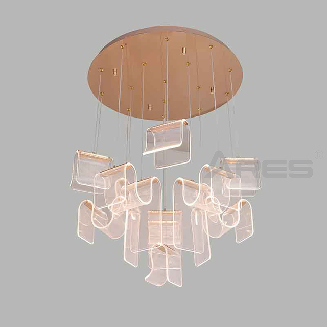 Duplex Staircase Living Room Large Pendant Lamp Modern Minimalist Restaurant Hotel Villa Pendant Lamp Luxury Lamps Acrylic Material A2903-6011