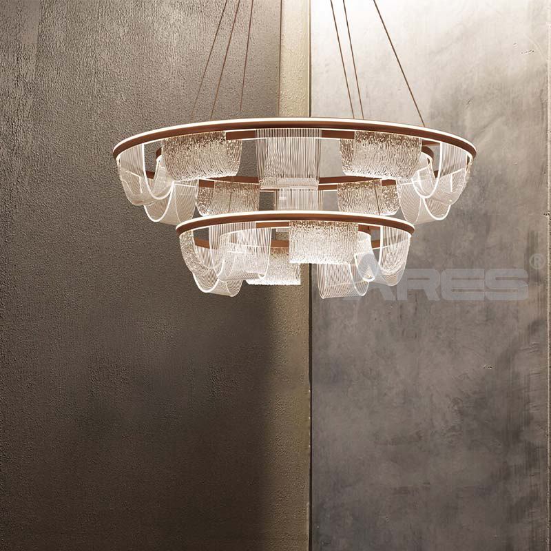 Light Luxury Round Ceiling Pendant for Boutique Hotel Room AD2812-2