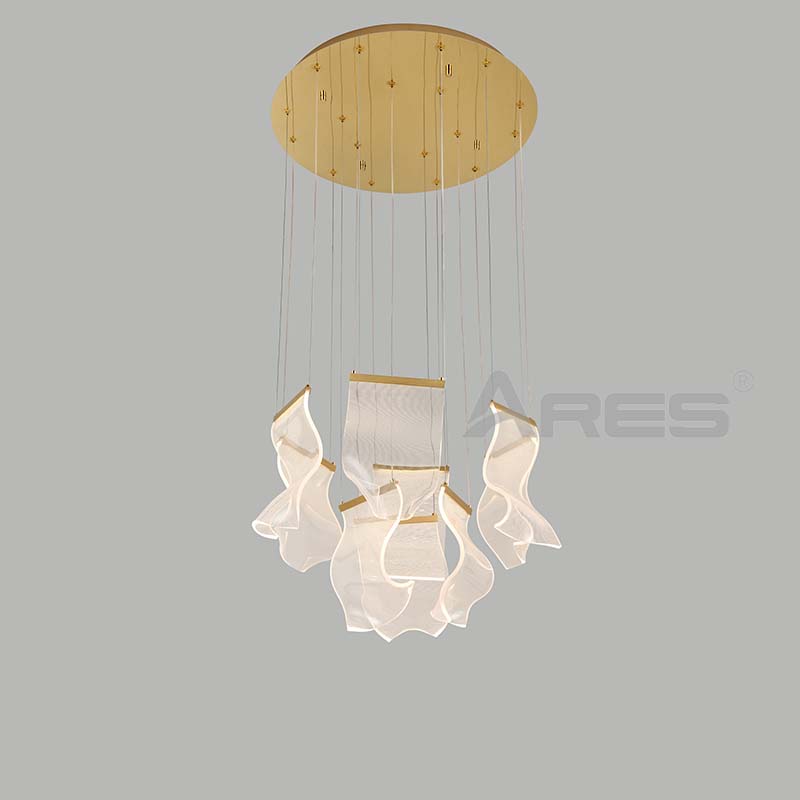 Light Luxury Wave LED Pendant for Luxury Suite Bedroom AD2208