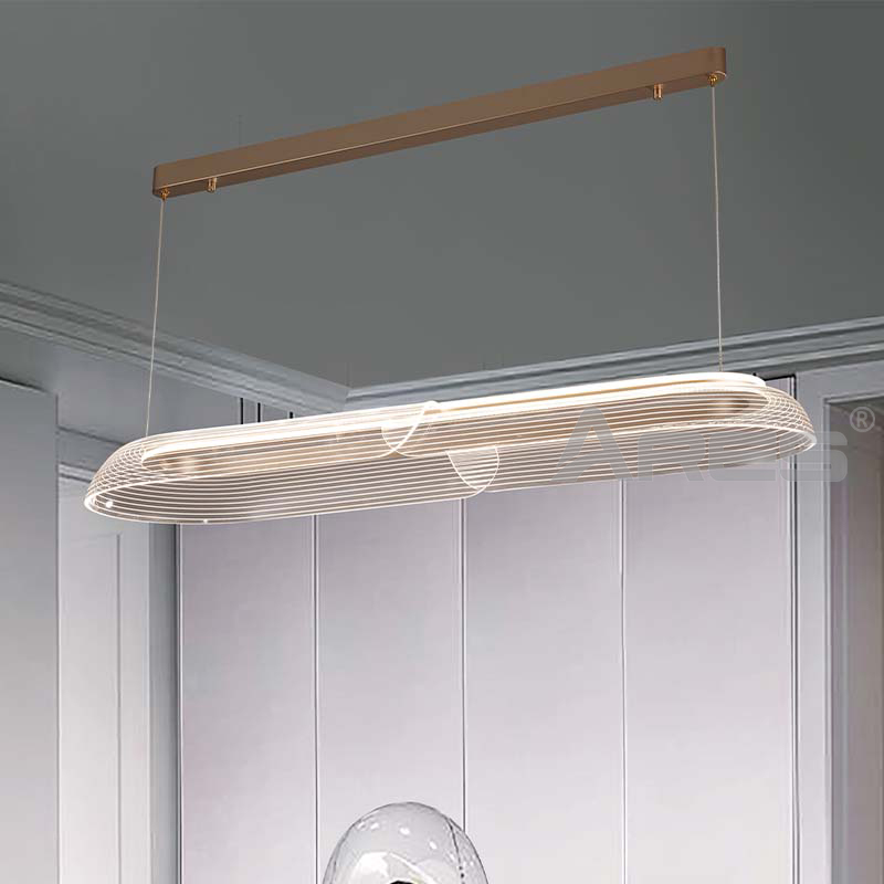 Hot Selling LED Modern Simple Pendant Light Coffee Shop Gold Pendant Lamp Minimalist Style Modern Drop Light Kitchen Chandelier AD2810-1