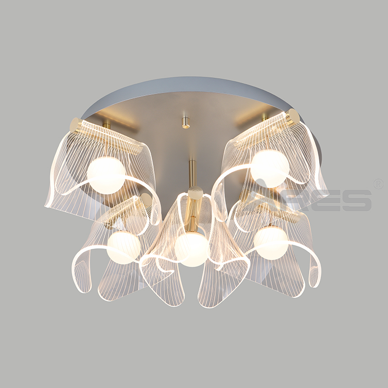 A2821 Crystal Wave LED Chandelier for Luxury Villa Living Room