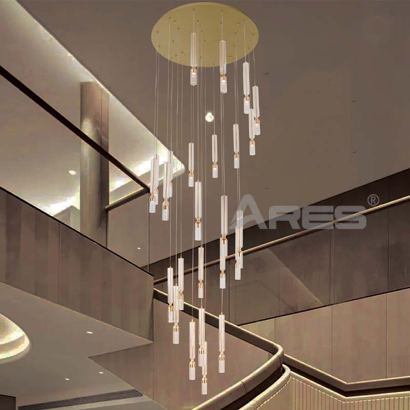 AD2920 Minimalist Linear Suspension Light for Hotel Corridor
