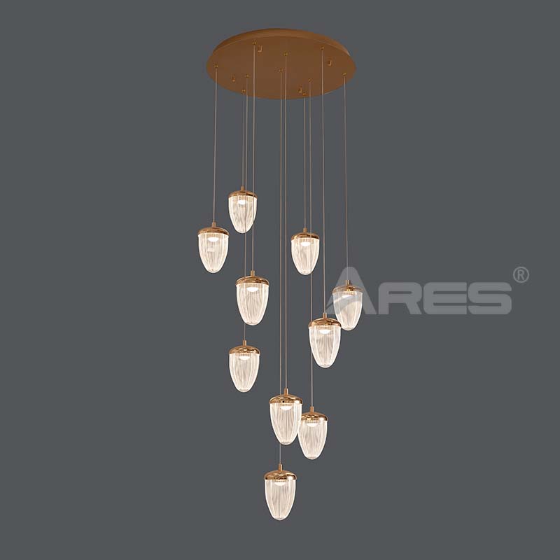 AD2900 Crystal Wave Acrylic Pendant Light for Palace-Style Living Room