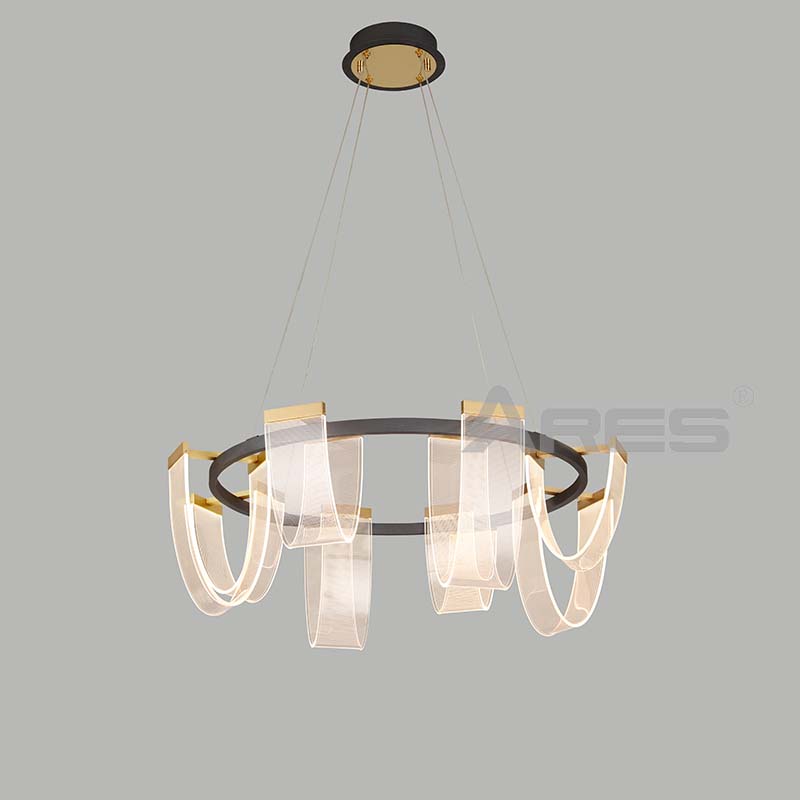 Minimalist Round Suspension Light for Hotel Suite Bedroom AD2306-2
