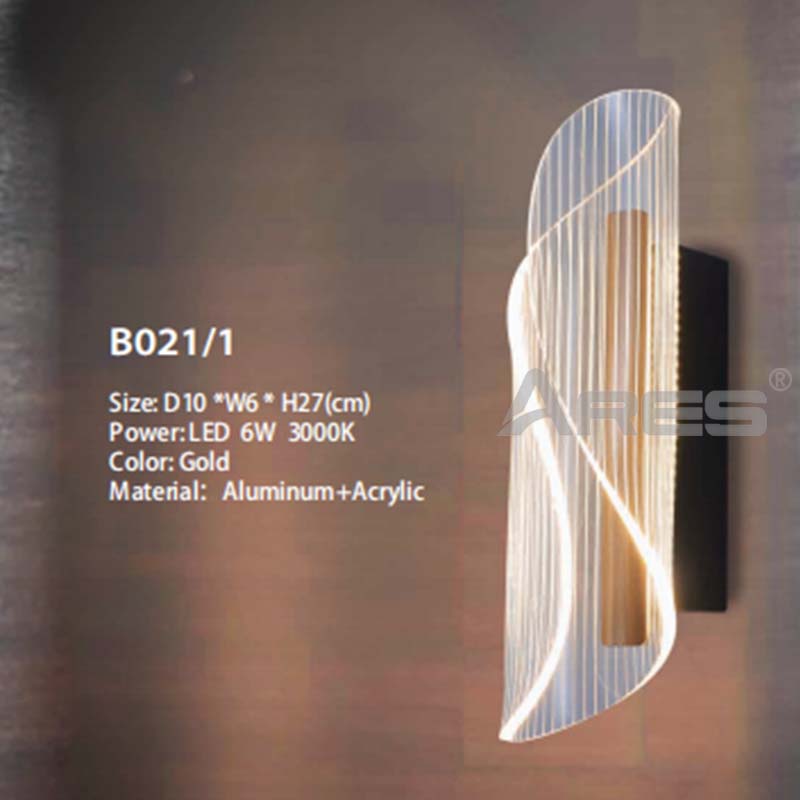 B021 Factory Modern Minimalist Cylindrical Acrylic LED Wall Aluminum Construction 5-Year Warranty for Indoor Bedroom Living Room