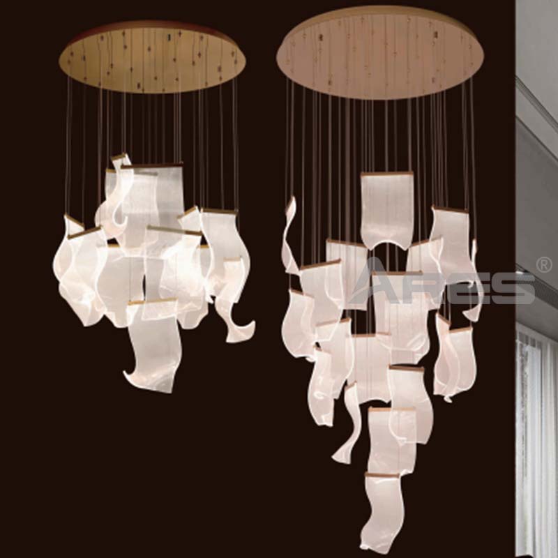 Light Luxury Wave LED Pendant for Luxury Suite Bedroom AD2208