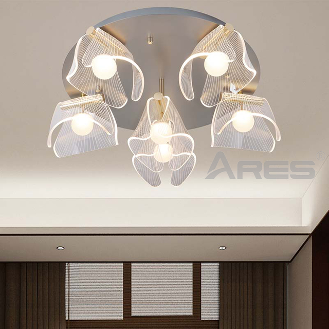 A2821 Crystal Wave LED Chandelier for Luxury Villa Living Room