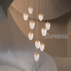 AD2900 Crystal Wave Acrylic Pendant Light for Palace-Style Living Room