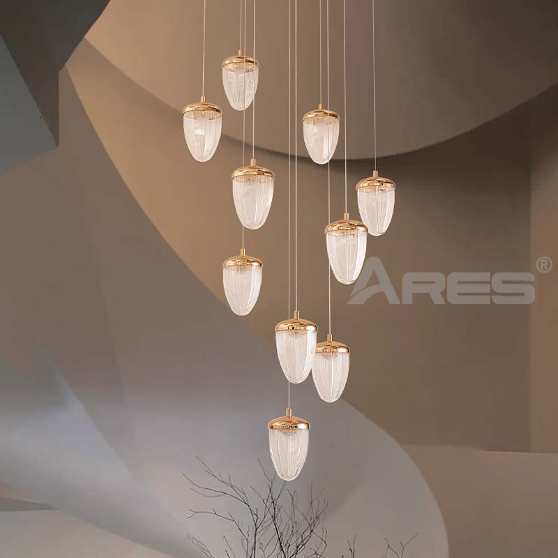 AD2900 Crystal Wave Acrylic Pendant Light for Palace-Style Living Room