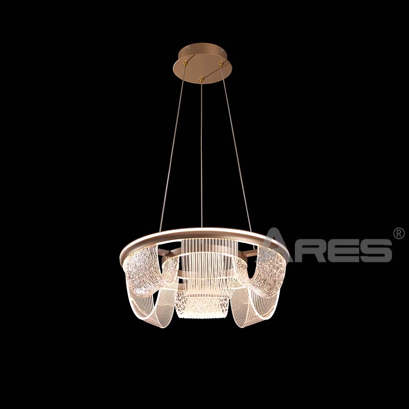 Crystal Wave LED Chandelier with Acrylic Shade for Hotel Bar A2812-46