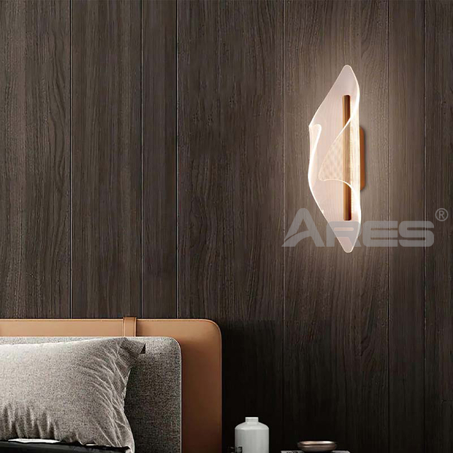 B022 Modern Creative Screw Shape Acrylic Wall Lamp Personalized Bedside Backdrop Wall Light for Bedroom Hotel Living Room Wall Lamps