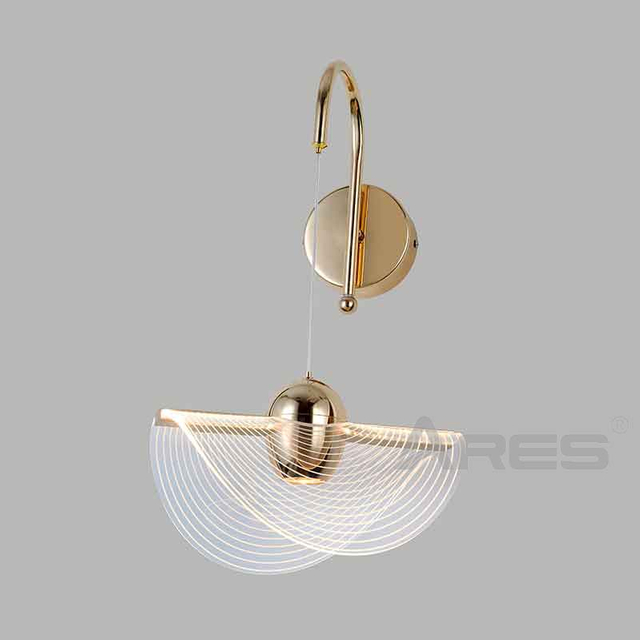 Modern Light Luxury LED Iron Wall Lamp Glass Shade Gold Living Room Hotel Corridor Minimalist Indoor AB2805