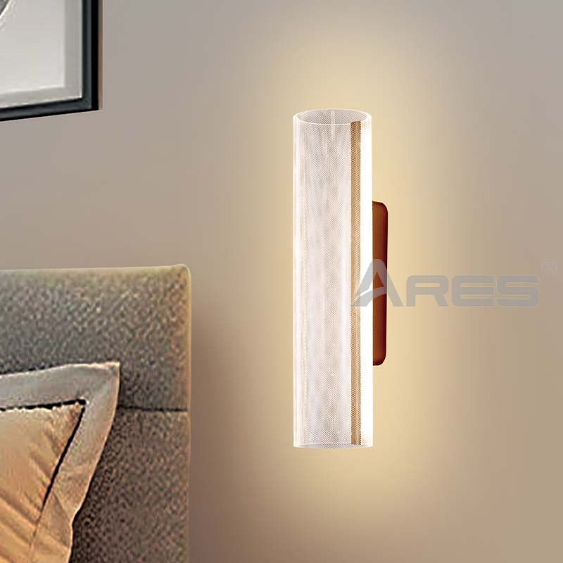 B031 Modern Vertical LED Wall Lamp Stainless Steel Frame Veined Alabaster Shade Matte Finish 3000K Warm Light for Living Room