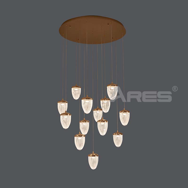 AD2900 Crystal Wave Acrylic Pendant Light for Palace-Style Living Room